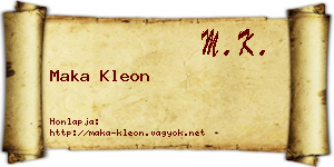 Maka Kleon névjegykártya